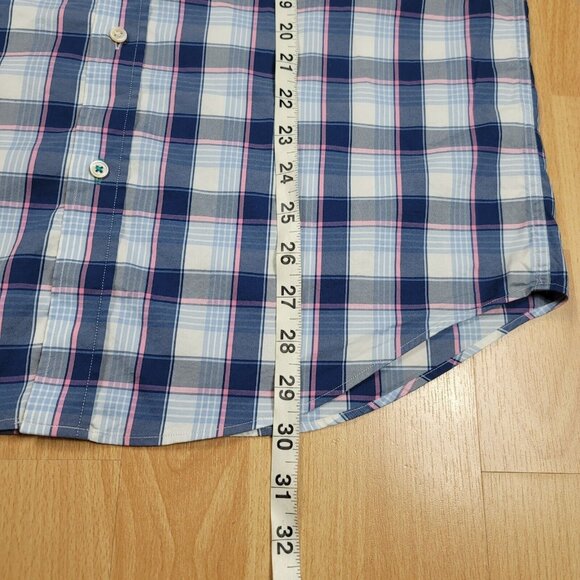 J. Mclaughlin Shirt‎ Men's Size Medium Stretch Dress Plaid Long Sleeve Button - Picture 6 of 7